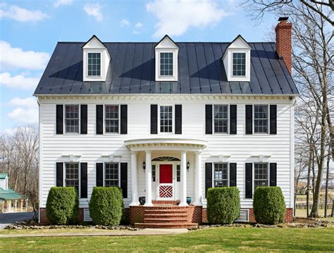 metal roof on colonial style house|traditional metal roofing.